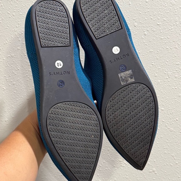 Rothy's Size 10 Rare Teal Blue The Point Flat Comfort Casual Everyday Slip-on - Picture 2 of 7